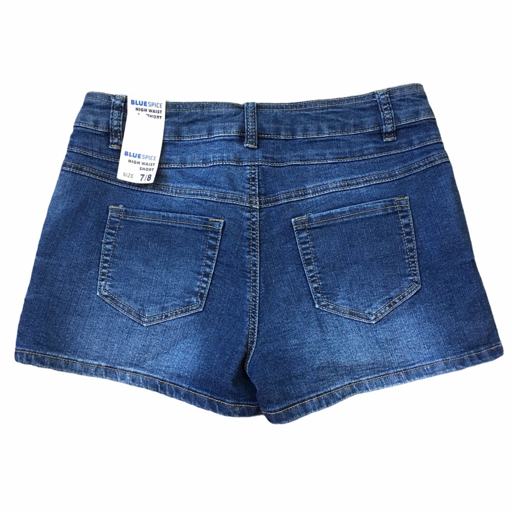Blue Spice High Waist Denim Shorts Size 7/8 NWT - Picture 2 of 7